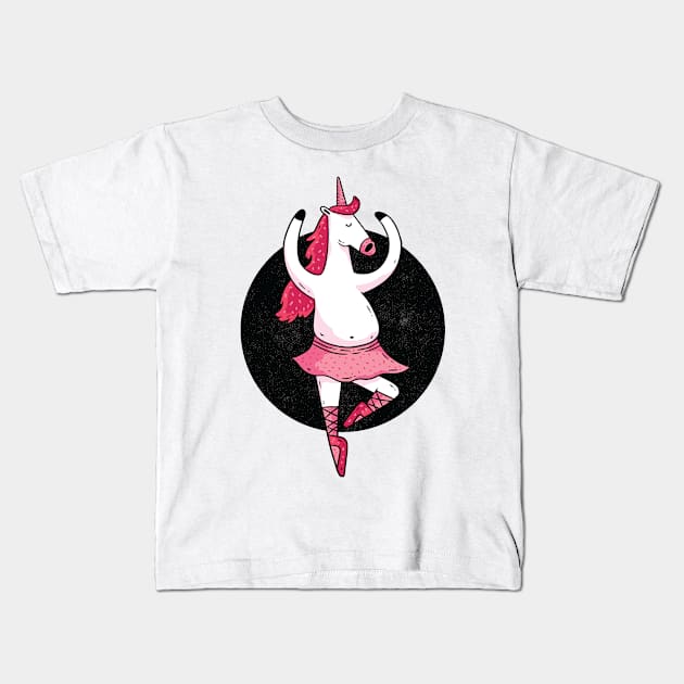 Ballet Unicorn - Funny Design Kids T-Shirt by LR_Collections